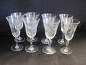 Set of Eight Etched Cordials/Sherry Glasses