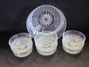 Glass Fruit Serving Bowl with Six Small Bowls