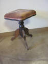 Antique Piano Stool with Velvet Seat