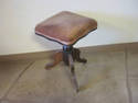 Antique Piano Stool with Velvet Seat