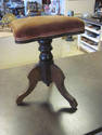 Antique Piano Stool with Velvet Seat