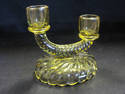 Yellow Pressed Glass Candleholder