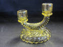 Yellow Pressed Glass Candleholder