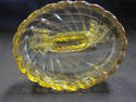 Yellow Pressed Glass Candleholder