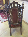 Antique Twisted Barley Carved Chair - Burgandy Sil