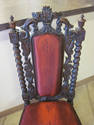 Antique Twisted Barley Carved Chair - Burgandy Sil