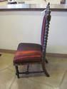 Antique Twisted Barley Carved Chair - Burgandy Sil