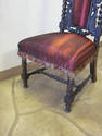 Antique Twisted Barley Carved Chair - Burgandy Sil