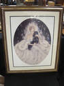 Framed Icart Print -  Lady and Black Cat