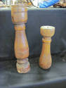 Chunky Carved Wood Candleholders