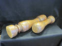 Chunky Carved Wood Candleholders