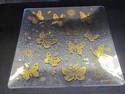 Vintage Set of Two Glass Serving Trays - Butterfly