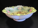 Antique RS Prussia Green Bowl w/ Roses & Gold Trim