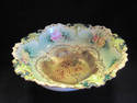 Antique RS Prussia Green Bowl w/ Roses & Gold Trim