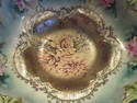 Antique RS Prussia Green Bowl w/ Roses & Gold Trim