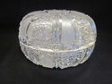 Unusual Round Domed Cut Crystal Dish with Lid MINT