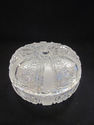 Unusual Round Domed Cut Crystal Dish with Lid MINT