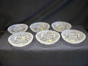 Set of Six Etched Crystal Bohemia Dishes  MINT