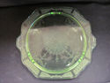 Green Depression Glass Cake Plate