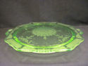 Green Depression Glass Cake Plate