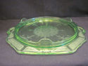 Green Depression Glass Cake Plate