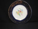 Decorative Floral Cobalt Blue Plate Gold Edging