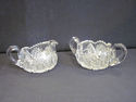 Crystal Hand Cut Creamer & Sugar Bowl MINT