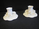 Staffordshire Bone China Rose Candlesticks