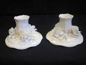 Staffordshire Bone China Rose Candlesticks