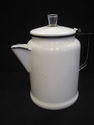 Vintage White Enamel Coffee Pot with Perculator