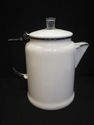 Vintage White Enamel Coffee Pot with Perculator