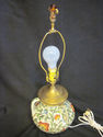 Handpainted Italian Lamp with Brass Top