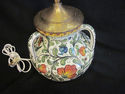 Handpainted Italian Lamp with Brass Top