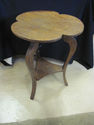 Antique Three Leg Oak Table with Shelf