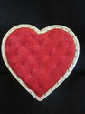 Red Velvet/Velour Wooden Heart Shaped Lined Box