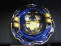 Cobalt Blue and Gold Ruffled Edge Dish