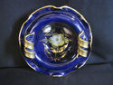 Cobalt Blue and Gold Ruffled Edge Dish