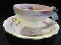 Handpainted Pink Floral Cup and Saucer 