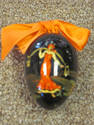 RUSSIAN LACQUER HANDPAINTED WOOD EGG W/STAND