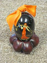 RUSSIAN LACQUER HANDPAINTED WOOD EGG W/STAND