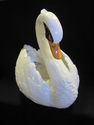 Handpainted Ceramic Swan Planter - Italy