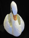 Handpainted Ceramic Swan Planter - Italy