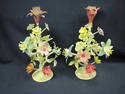 Tole Painted Candleholders with Florals