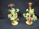 Tole Painted Candleholders with Florals