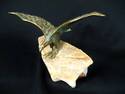 Eagle Sculpture - Cast Metal - Signed - Quartz Bas