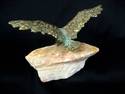 Eagle Sculpture - Cast Metal - Signed - Quartz Bas