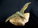 Eagle Sculpture - Cast Metal - Signed - Quartz Bas