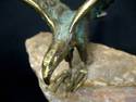 Eagle Sculpture - Cast Metal - Signed - Quartz Bas