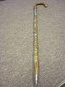 Vintage Walking Cane with Tourist Decals - Metal T