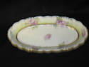 Vintage Purple Floral Oval Celery Bowl